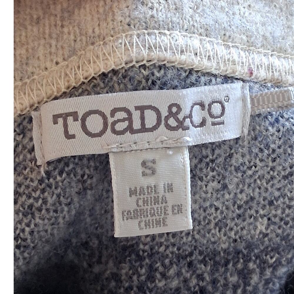 Toad & Co Boiled Wool Diamond Sweater Mini Skirt Size Small Gray & Navy - Picture 2 of 5